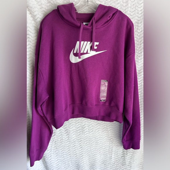 Nike Tops - Purple Cropped Nike Hoodie